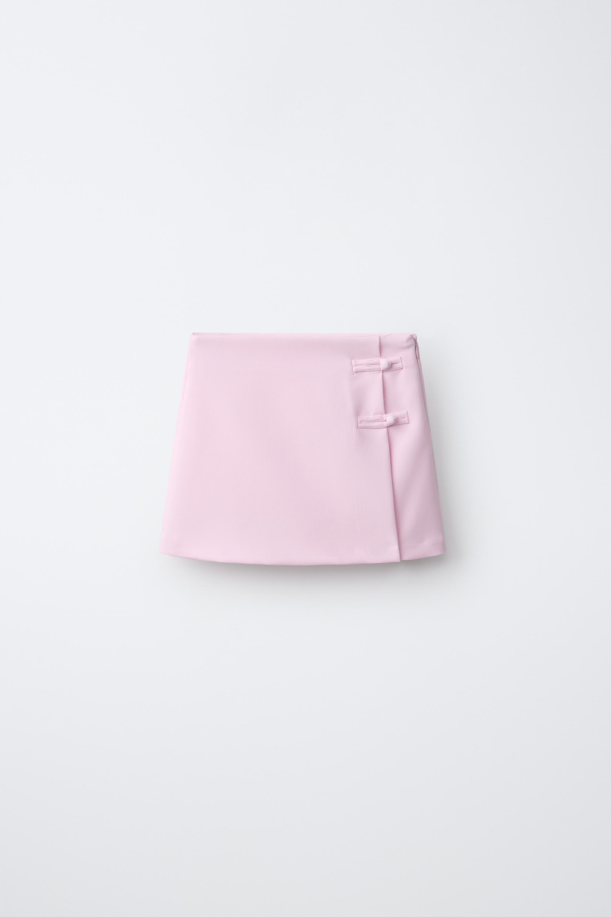 FROG FASTENING SKIRT — Pastel pink