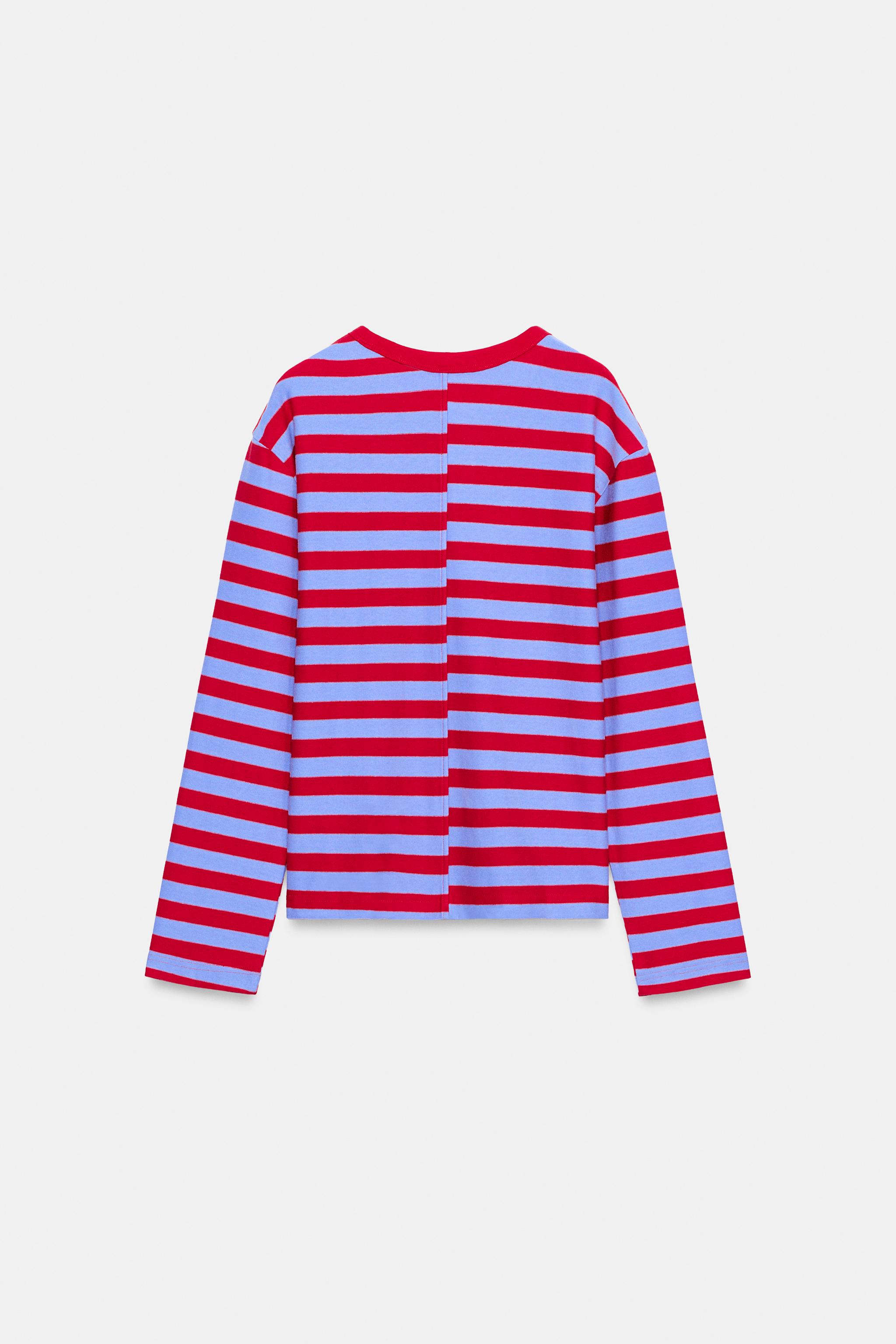 Женские футболки Zara STRIPED CREW NECK T-SHIRT — фото 9