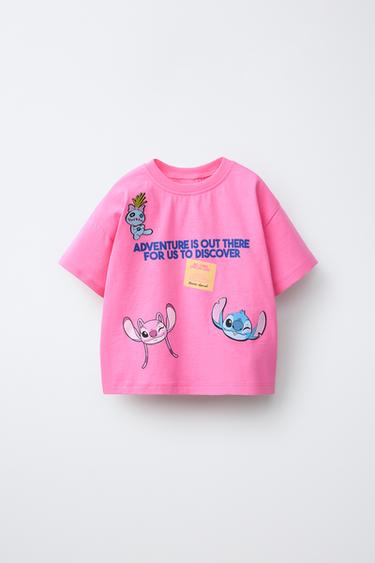 T-SHIRT ESTAMPADO LILO & STITCH © DISNEY - Rosa-flúor da Zara
