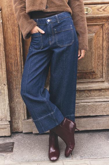JEAN Z1975 COUPE LARGE LONGUEUR RACCOURCIE ET TAILLE HAUTE - Bleu de Zara - Image 1
