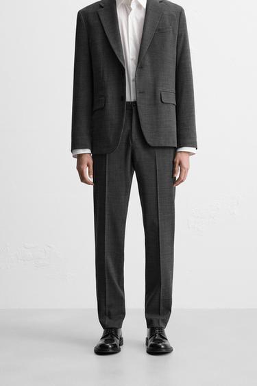 TEXTURED SUIT TROUSERS - Dark grey by Zara