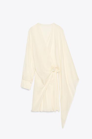CHEMISE CAPE À NŒUD ZW COLLECTION - Écru de Zara - Image 4