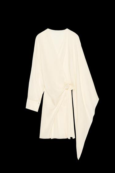 ZW COLLECTION – BLUSE MIT CAPE UND SCHLEIFE - Cremefarben von Zara - Bild 0