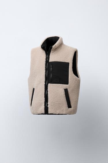 REVERSIBLE FAUX SHEARLING WAISTCOAT - Ecru by Zara - Image 2