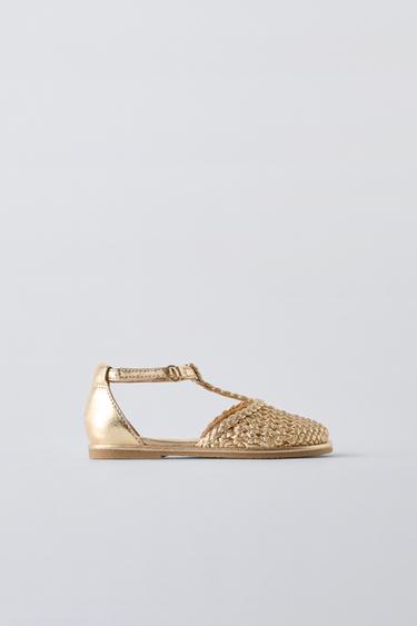 BRAIDED CAGE SANDALS - Gold by Zara