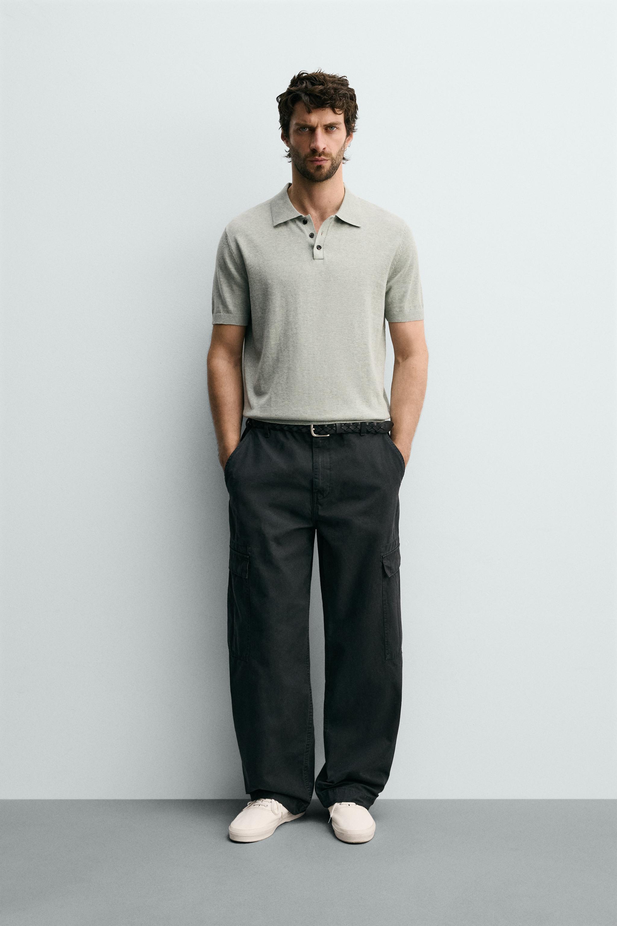 Zara DOKULU REGULAR FIT POLO T-SHIRT