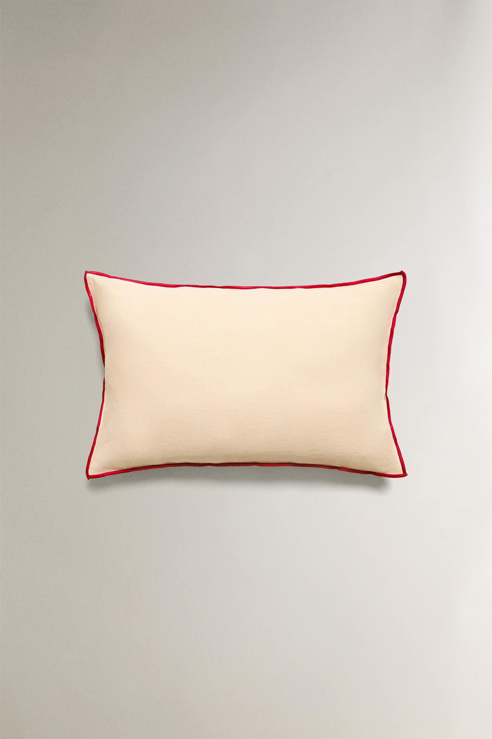 THROW PILLOW COVER WITH OVERLOCK - Blue | ZARA United States