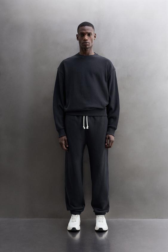 COTTON CREWNECK SWEATSHIRT - Navy blue de Zara - Imagen 0