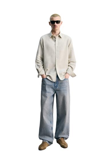 REGULAR FIT HEMP-COTTON SHIRT - Sand by Zara