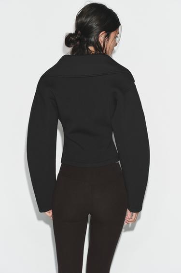 VESTE AJUSTÉE EFFET NÉOPRÈNE - Noir de Zara - Image 4