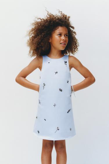 Zara JEWEL DRESS - Blue / Gray