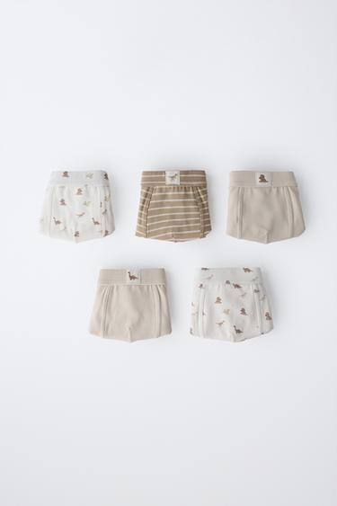 2-6 ANS / LOT DE CINQ BOXERS DINOSAURES - Marron clair de Zara - Image 0