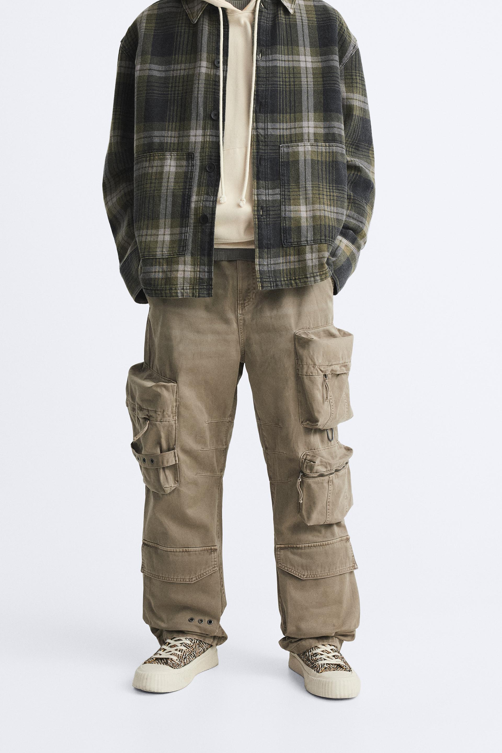 TROUSERS WITH UTILITY POCKETS - Stone