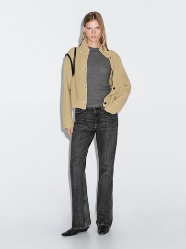 Zara High-waist boot-cut jeans - Anthracite Gray