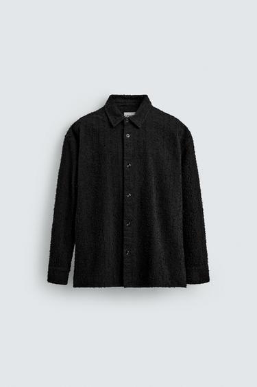 IRREGULAR TEXTURED DENIM SHIRT - Black by Zara