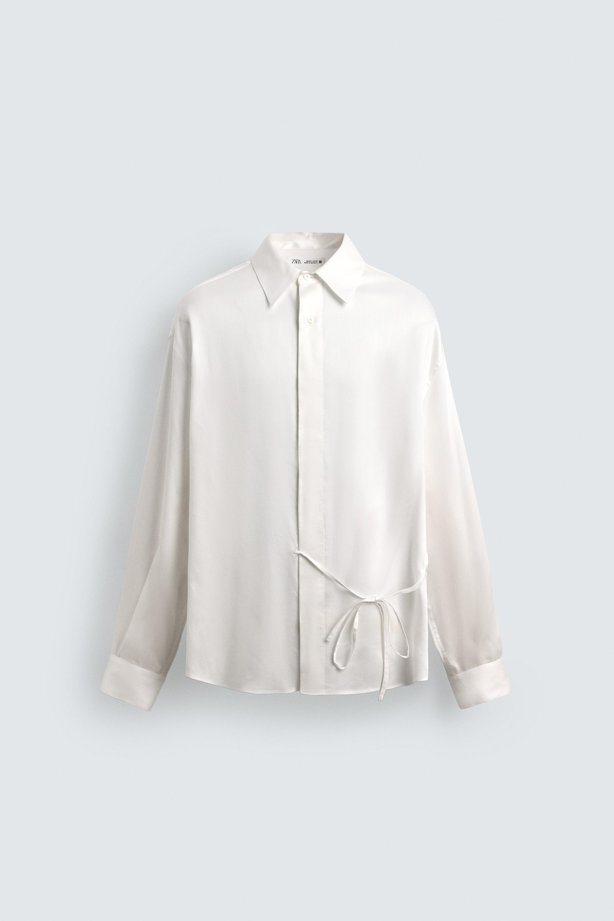 FLOWY TIE SHIRT