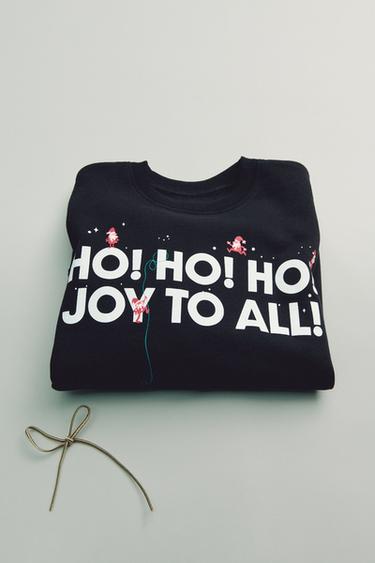 SANTA CLAUS PRINT SWEATSHIRT - Black by Zara