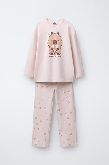 6-14 سنة/ بيجامة خنزير الماء CAPYFUN © - وردي by Zara