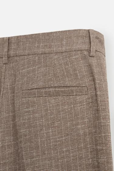 PANTALON DE COSTUME STRUCTURÉ RAYURES - marron-vison de Zara - Image 7