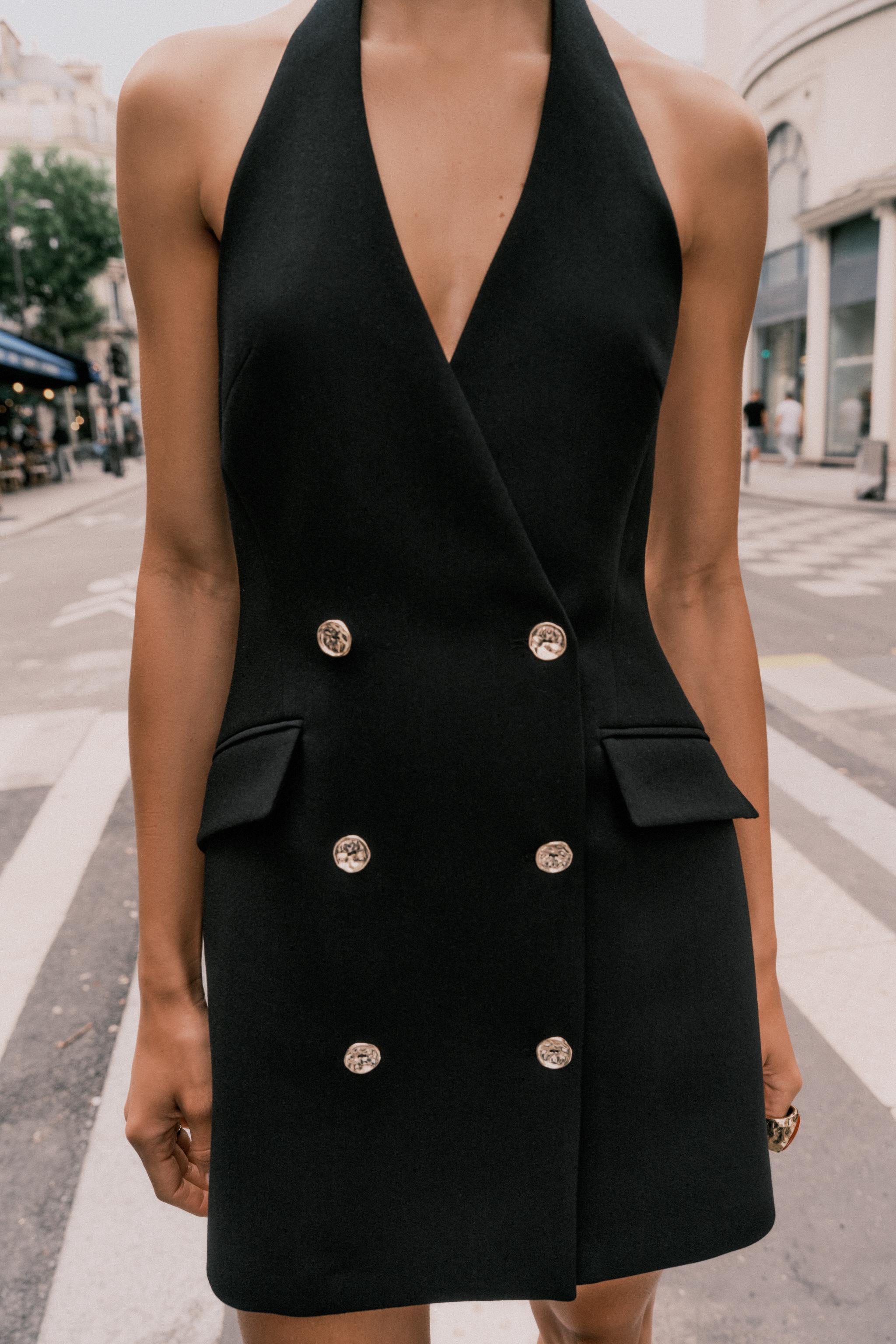 ROBE BLAZER MINI HALTER Noir ZARA France1