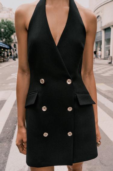 HALTER MINI BLAZER DRESS - Black by Zara