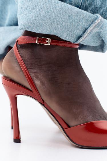 SANDALES À TALON FIN ET BRACELET - Rouge de Zara - Image 3
