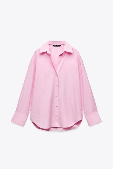 BASIC OXFORD SHIRT - Pink / White by Zara