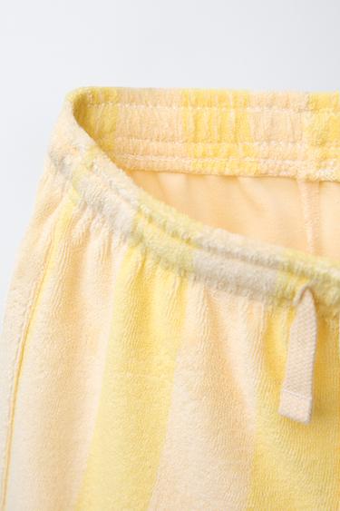 STRIPED TOWELLING BERMUDA SHORTS - Yellow by Zara - Image 2