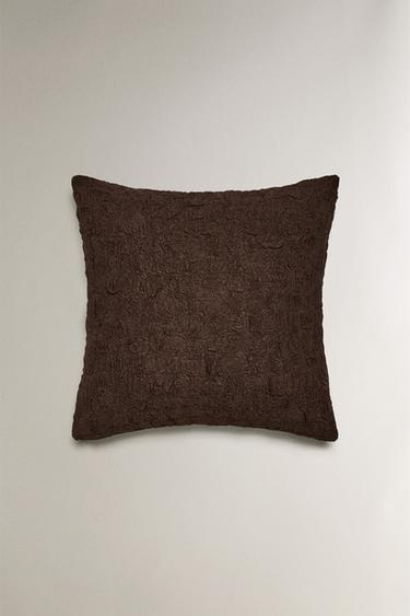 TEXTURED CUSHION COVER - Dark brown by Zara - Image 1