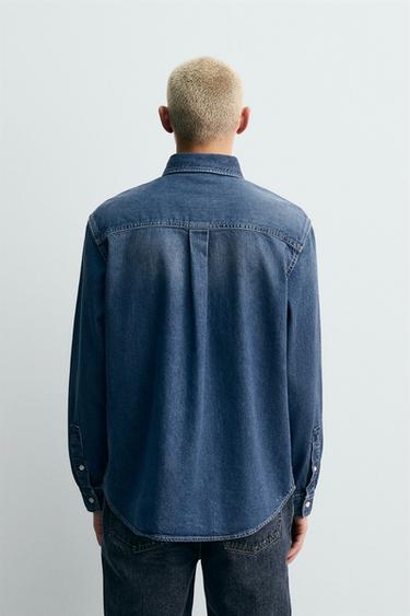 CHEMISE EN JEAN COTON - CACHEMIRE - Bleu moyen de Zara - Image 2