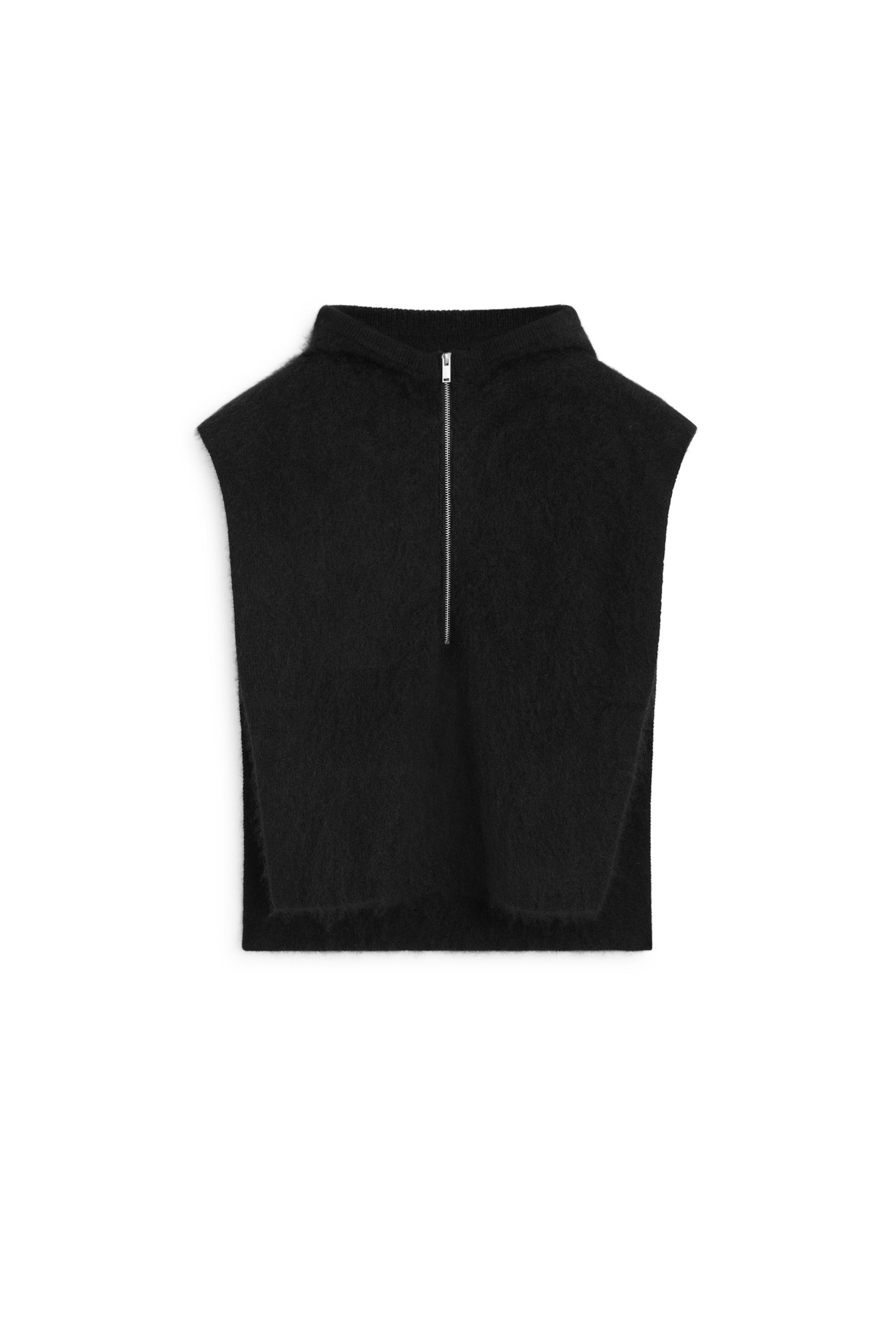 100% cashmere hooded knit vest - Black | ZARA United States