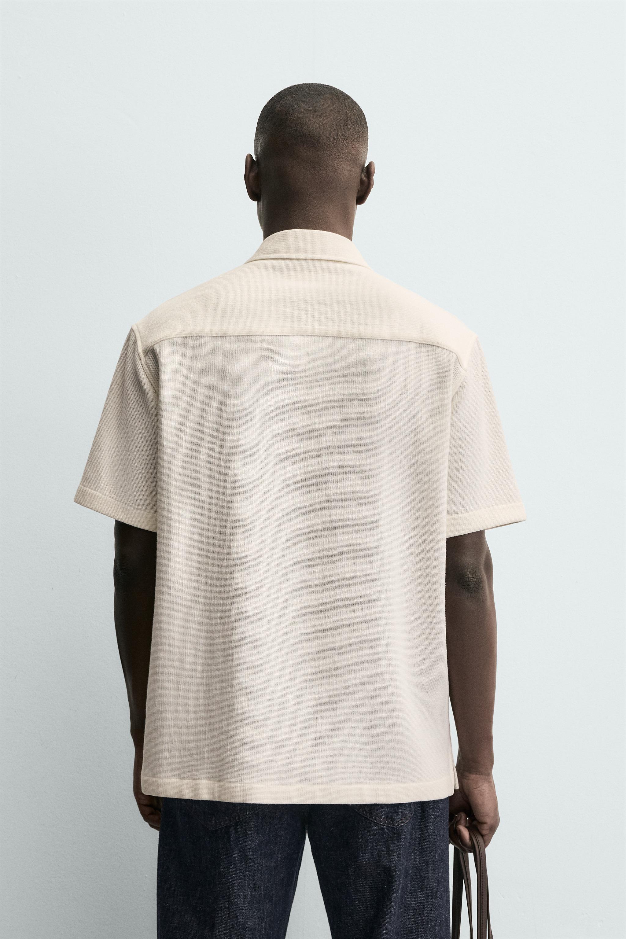 Мужские рубашки Zara REGULAR FIT TEXTURED SHIRT — фото 3
