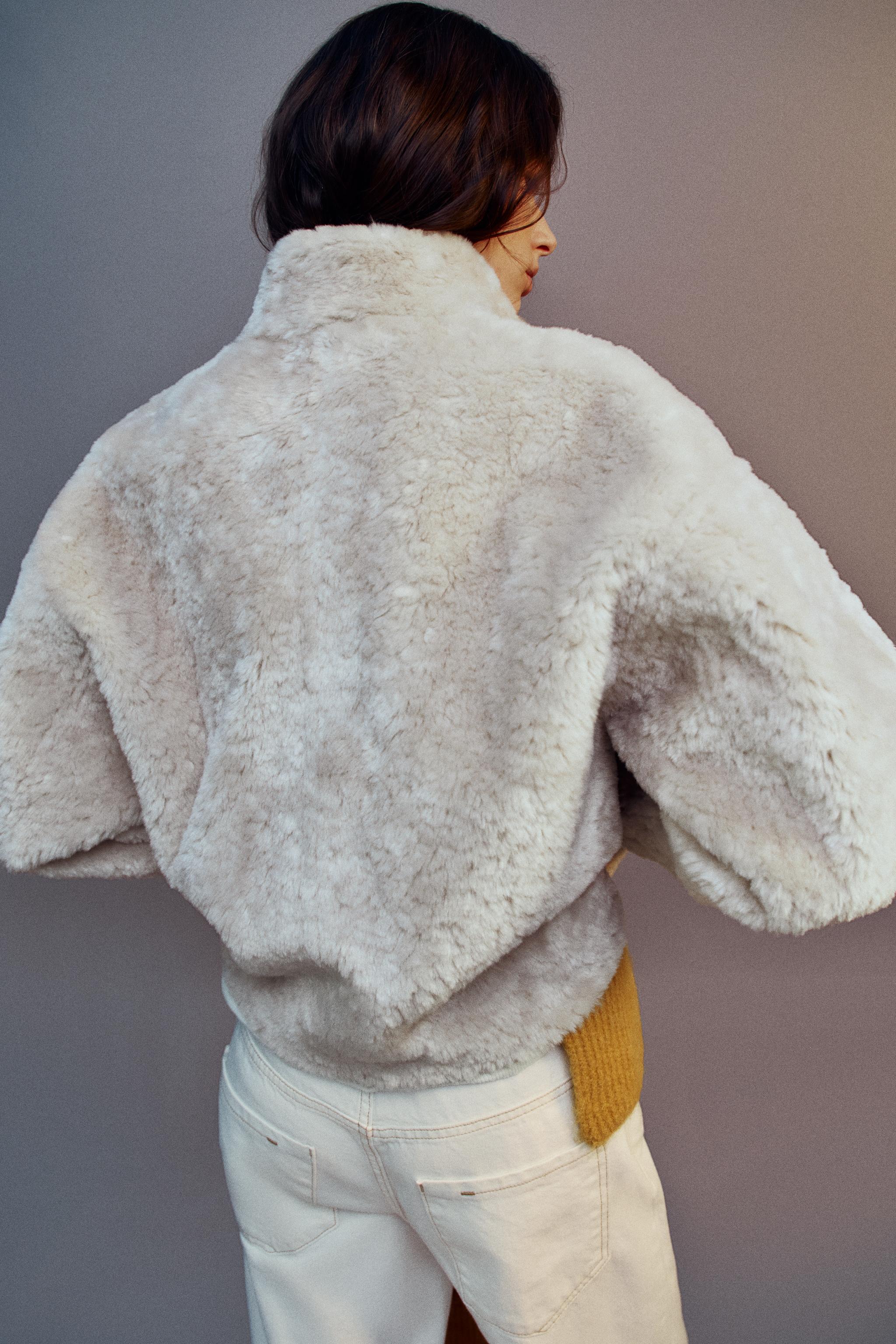 BLOUSON DOUBLE FACE À COL MONTANT