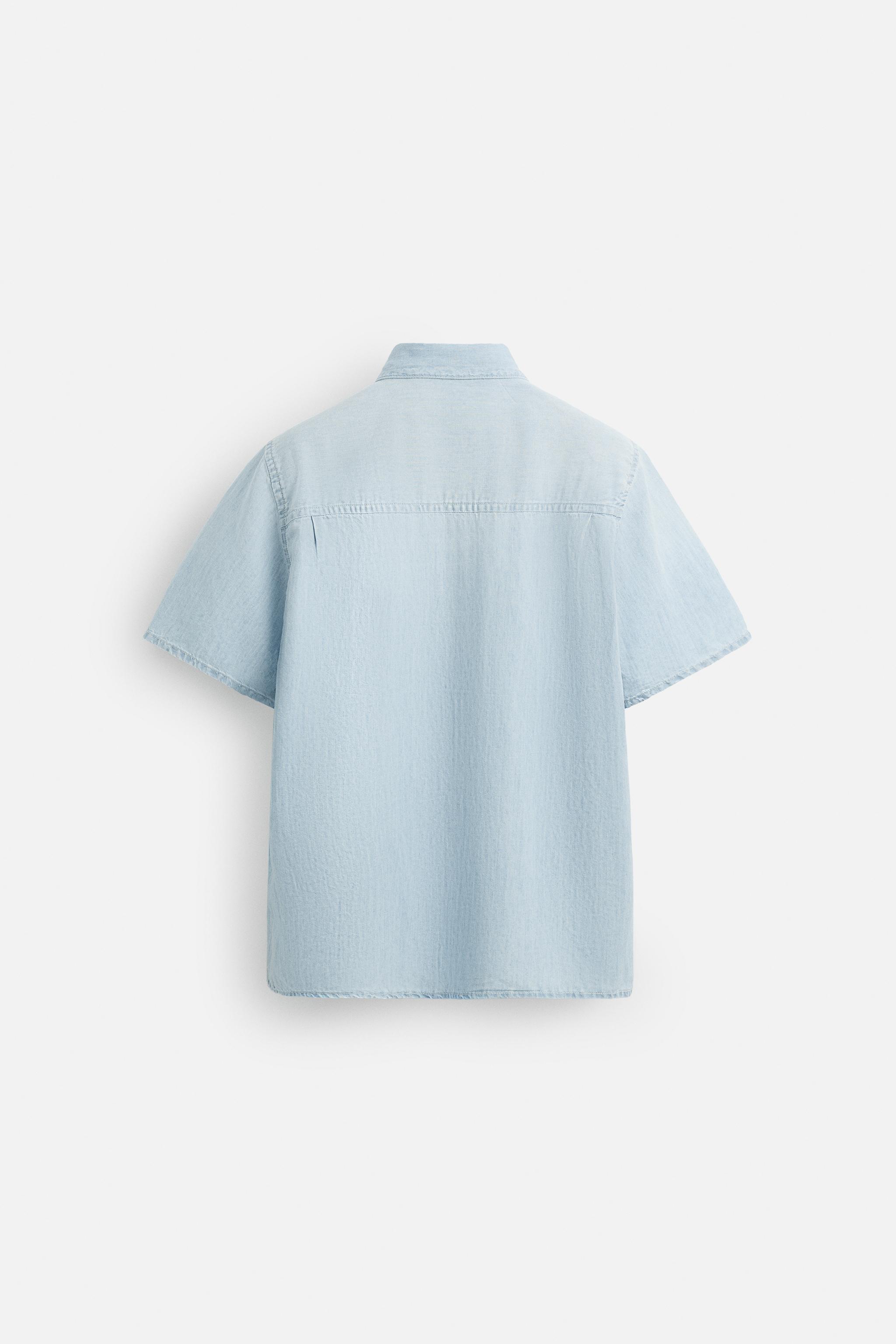 LIGHTWEIGHT DENIM SHIRT - Light blue | ZARA United States