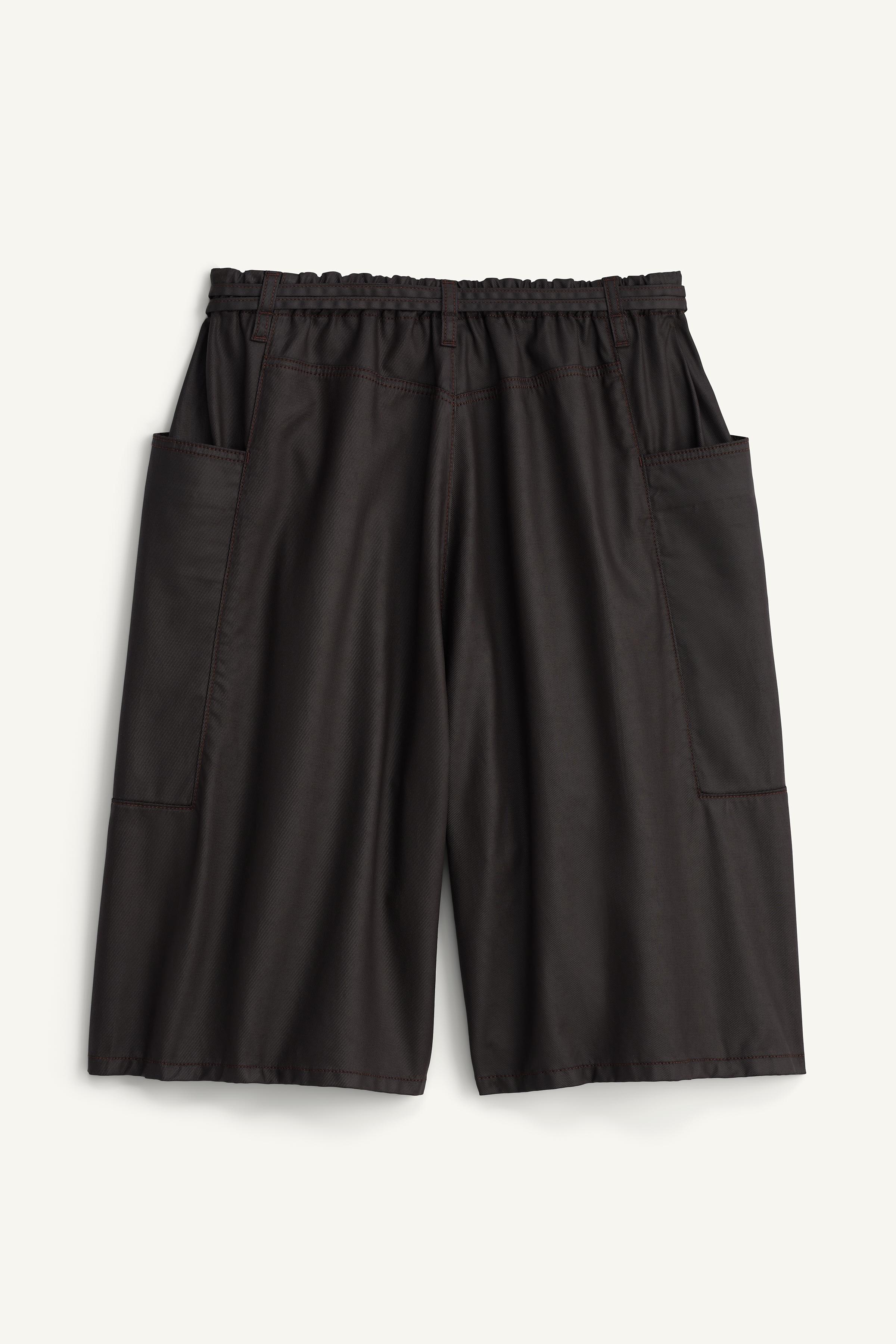 BERMUDA RELAXED FIT LYOCELL EFFET CIRÉ