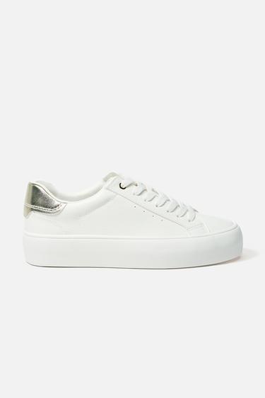 Zara CONTRAST SNEAKERS - White