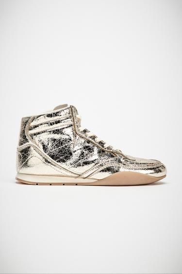 BOTINHA ESPORTIVA COM EFEITO METALIZADO - Ouro da Zara