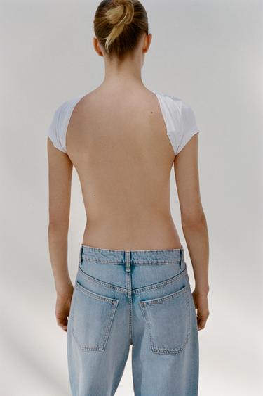 JEAN TRF BAGGY BALLOON TAILLE NORMALE - Bleu délavé de Zara - Image 4