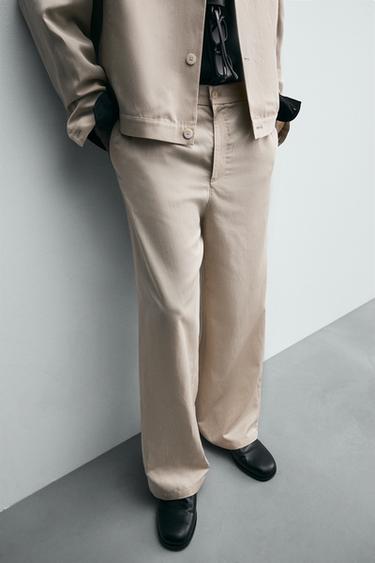 PANTALON COUPE DÉCONTRACTÉE - Beige de Zara - Image 4