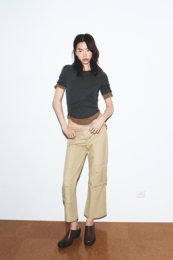 STRAIGHT LEG ANKLE PANTS WITH POCKETS