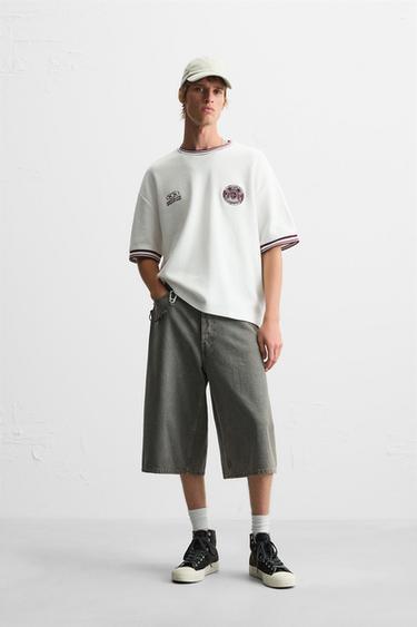 RETRO FOOTBALL TEXTURED T-SHIRT - Oyster-white by Zara