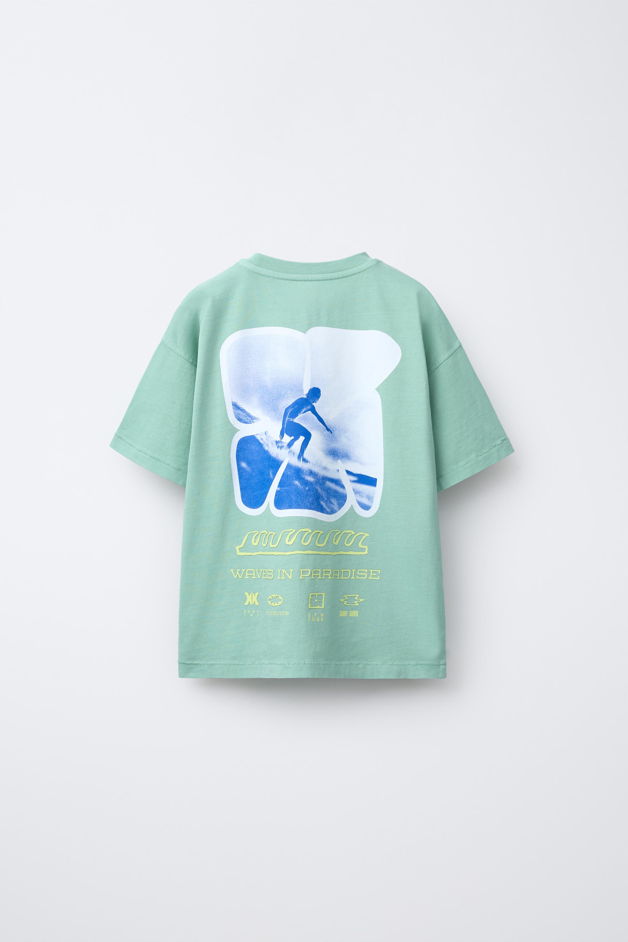 SURF PRINT T-SHIRT - Anthracite grey | ZARA United States