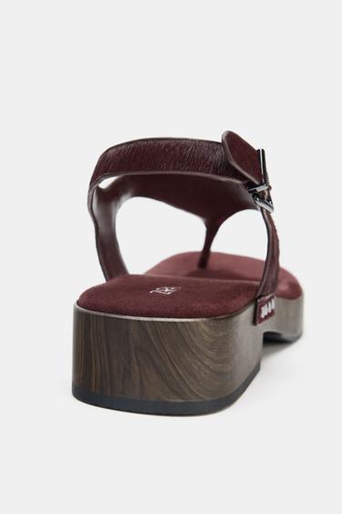 SANDALES  CLOUTÉES EN CUIR - Bordeaux de Zara - Image 5