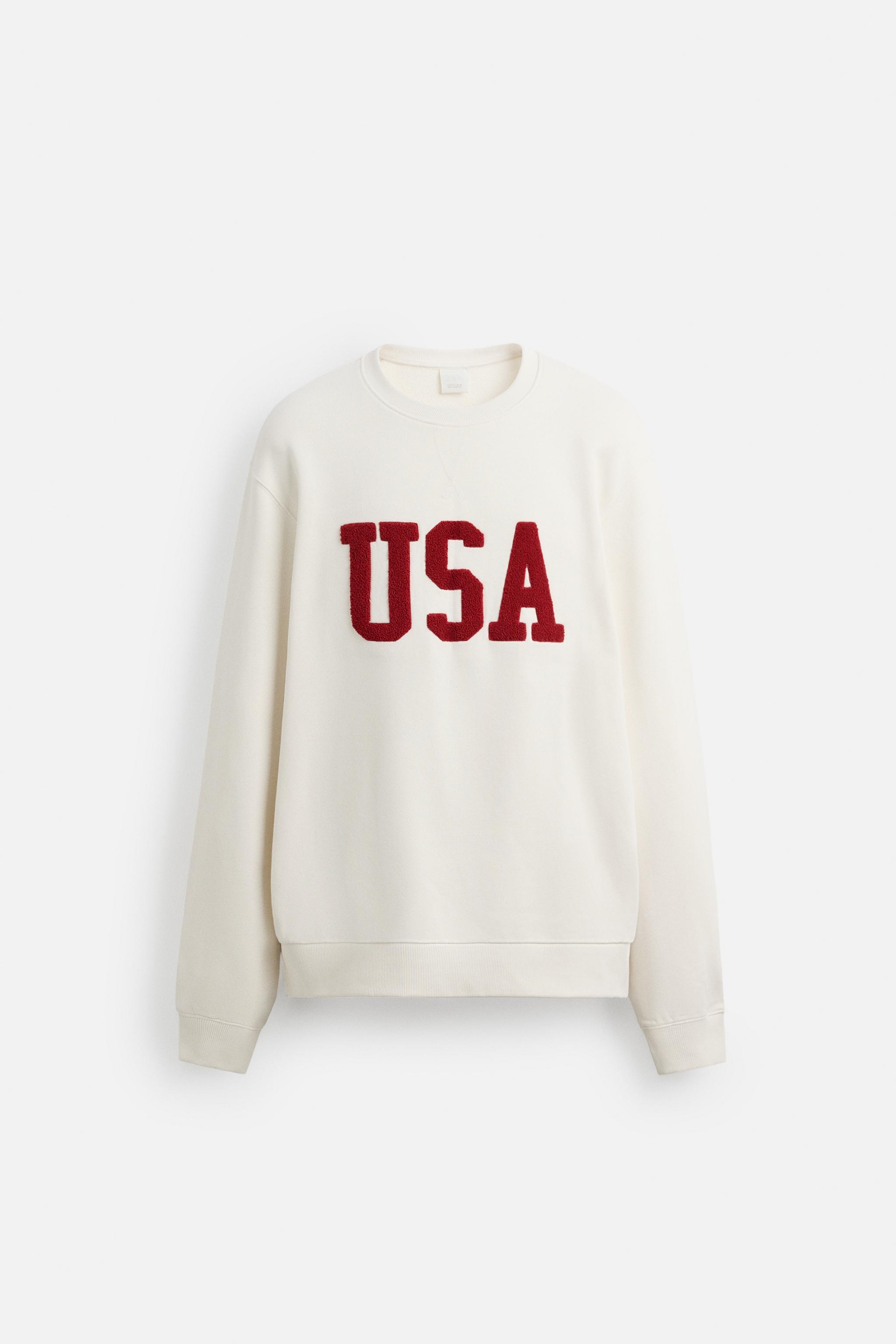 TEXTURED PATCH SWEATSHIRT - Ecru | ZARA United States