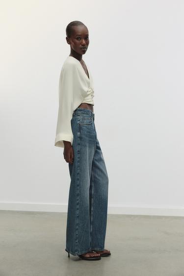 Z1975 LOOSE WIDE-LEG HIGH-WAIST JEANS - Indigo by Zara - Image 2