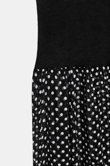 ROBE LONGUE BIMATIÈRE À POIS - Noir de Zara - Image 7