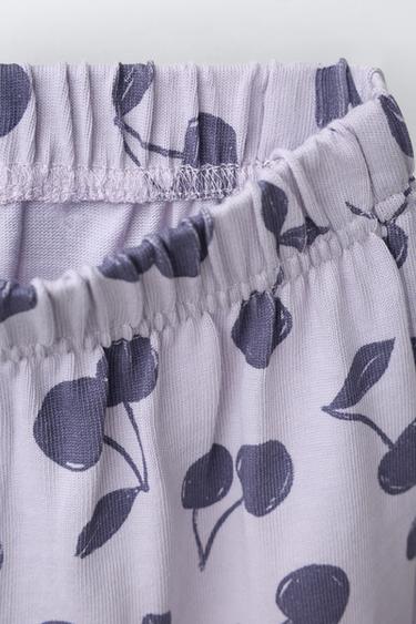 CHERRY PRINT T-SHIRT AND SAROUEL TROUSERS SET - Blue / Lavender by Zara - Image 3