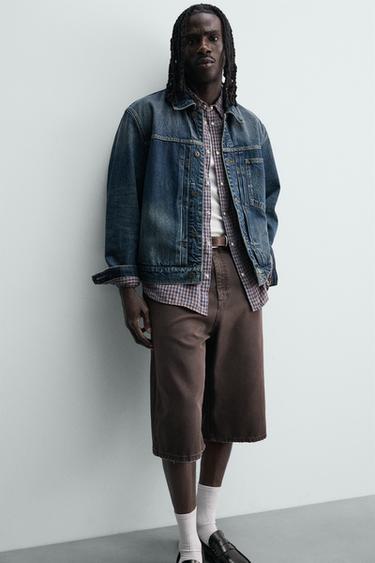 RELAXED FIT DENIM BERMUDA SHORTS - Brown by Zara - Image 4