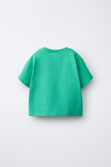 T-SHIRT IMPRIMÉ GLACE EN VELOURS BOUCLÉ - Vert clair de Zara - Image 1