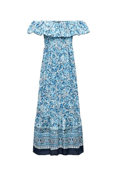 FLORAL PRINT OFF-THE-SHOULDER DRESS